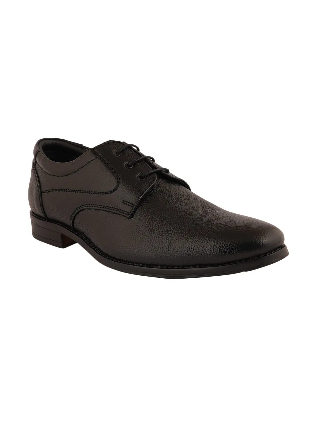 Pelle Albero Black Formal Lace Up Derby For Men