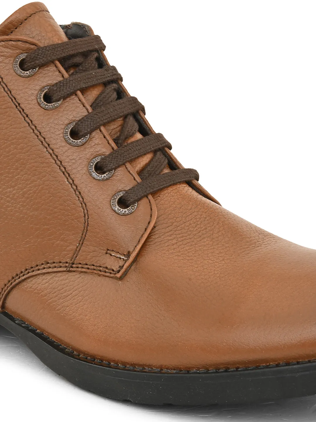 Pelle Albero Men's Tan Leather Lace-Up Casual Boots