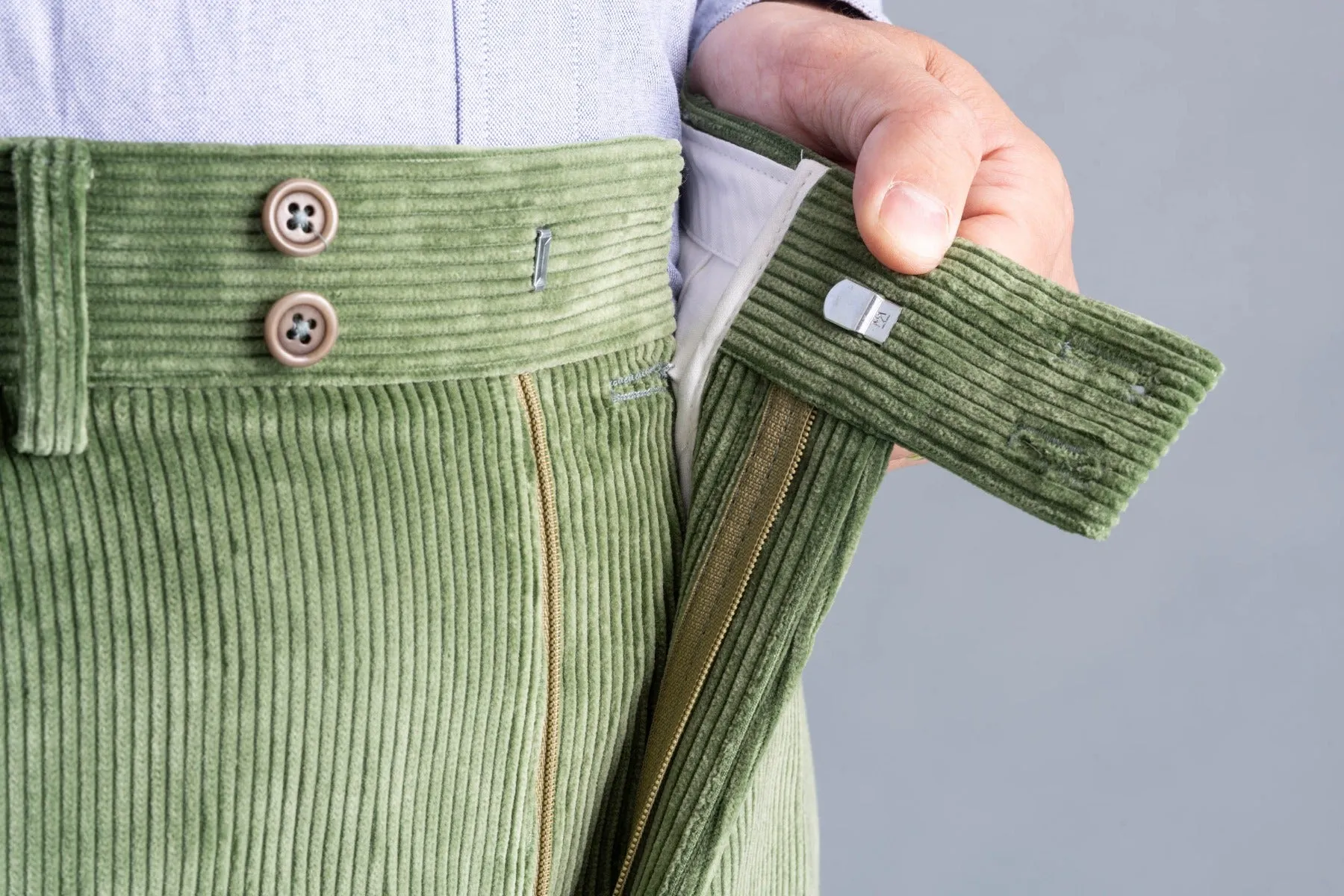 Sage Green Stancliffe Corduroy Trousers