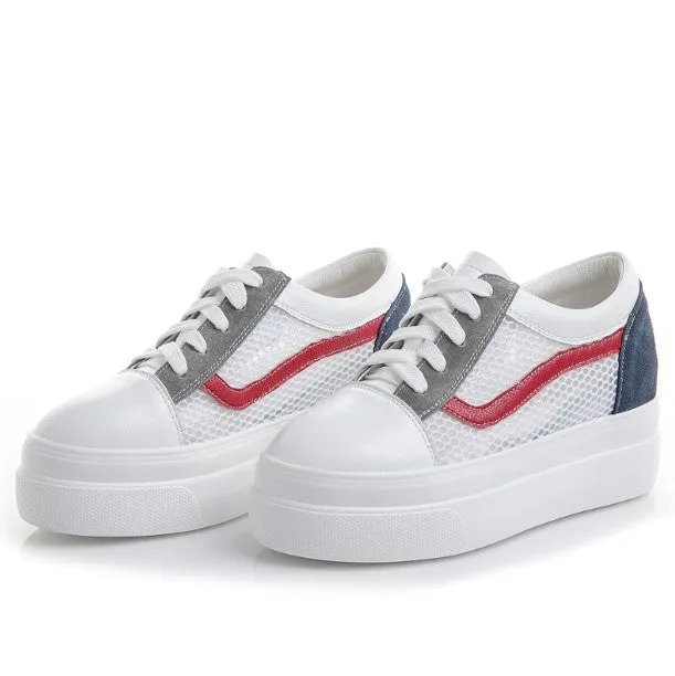 Small Size Soft Mesh Lace Thick Sole Sneakers AS84