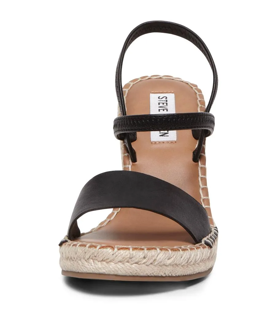 Steve Madden Women's Mckenzie Espadrille Wedge Sandals BLACK