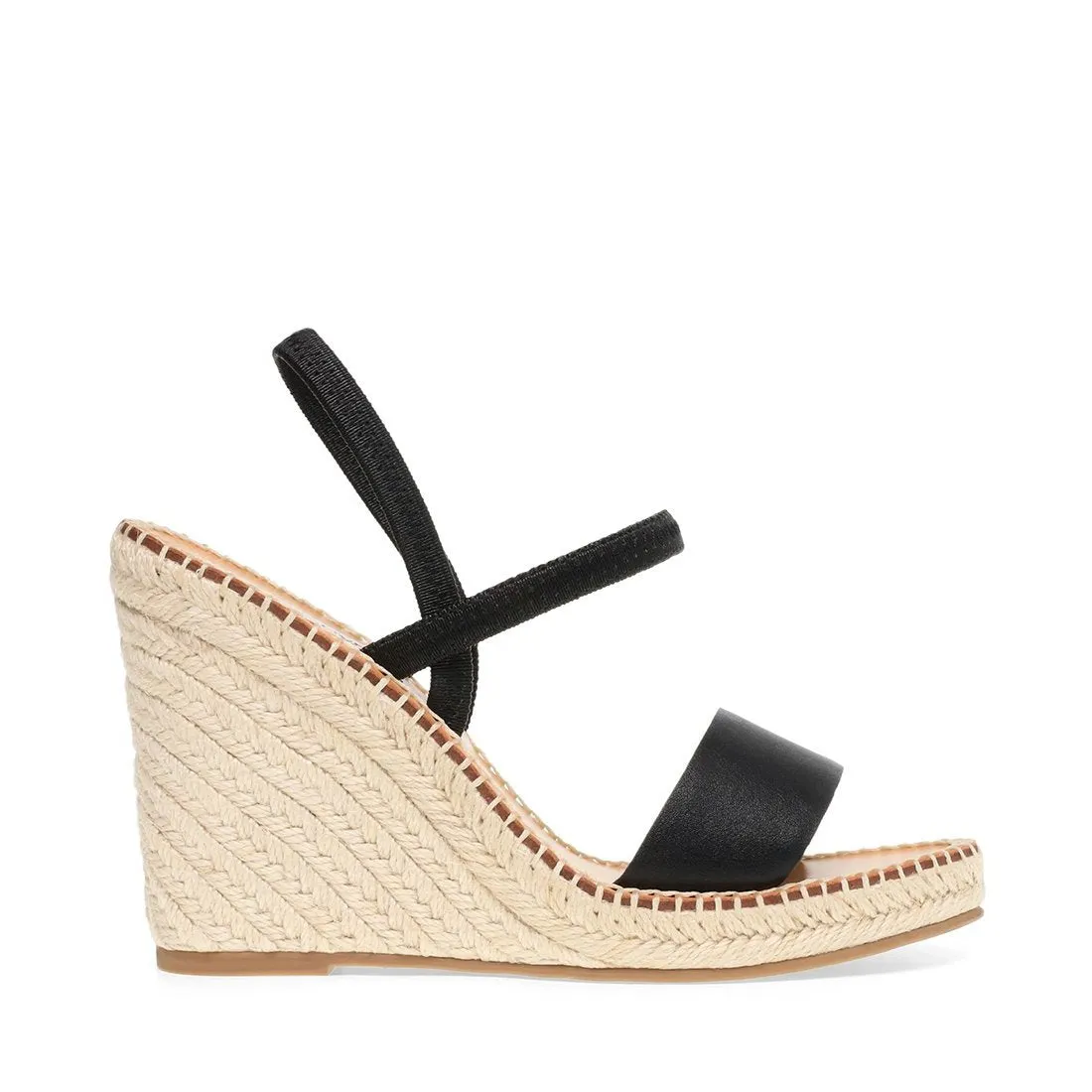 Steve Madden Women's Mckenzie Espadrille Wedge Sandals BLACK