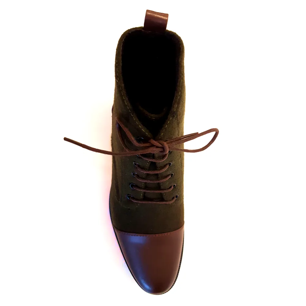The Traveler's Toecaps in Forest Green and Dark Brown