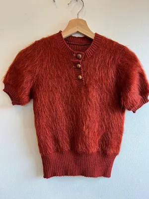 Vintage 1930s Mohair Short Sleeve Sweater