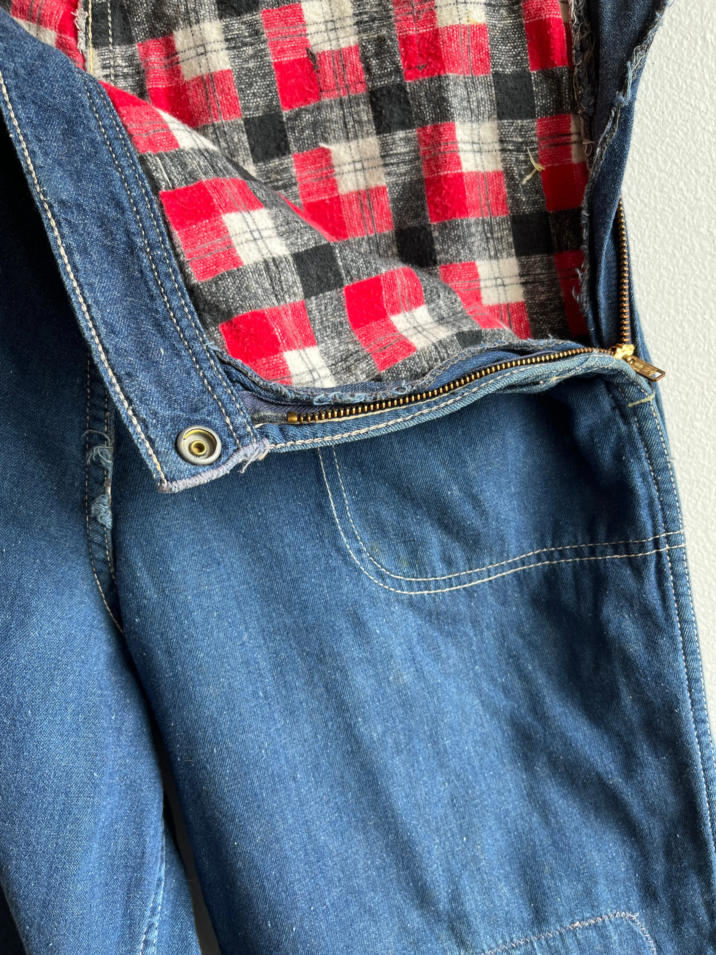 Vintage 1940/1950s Bilt-Well Flannel Lined Denim Side-Zip Jeans