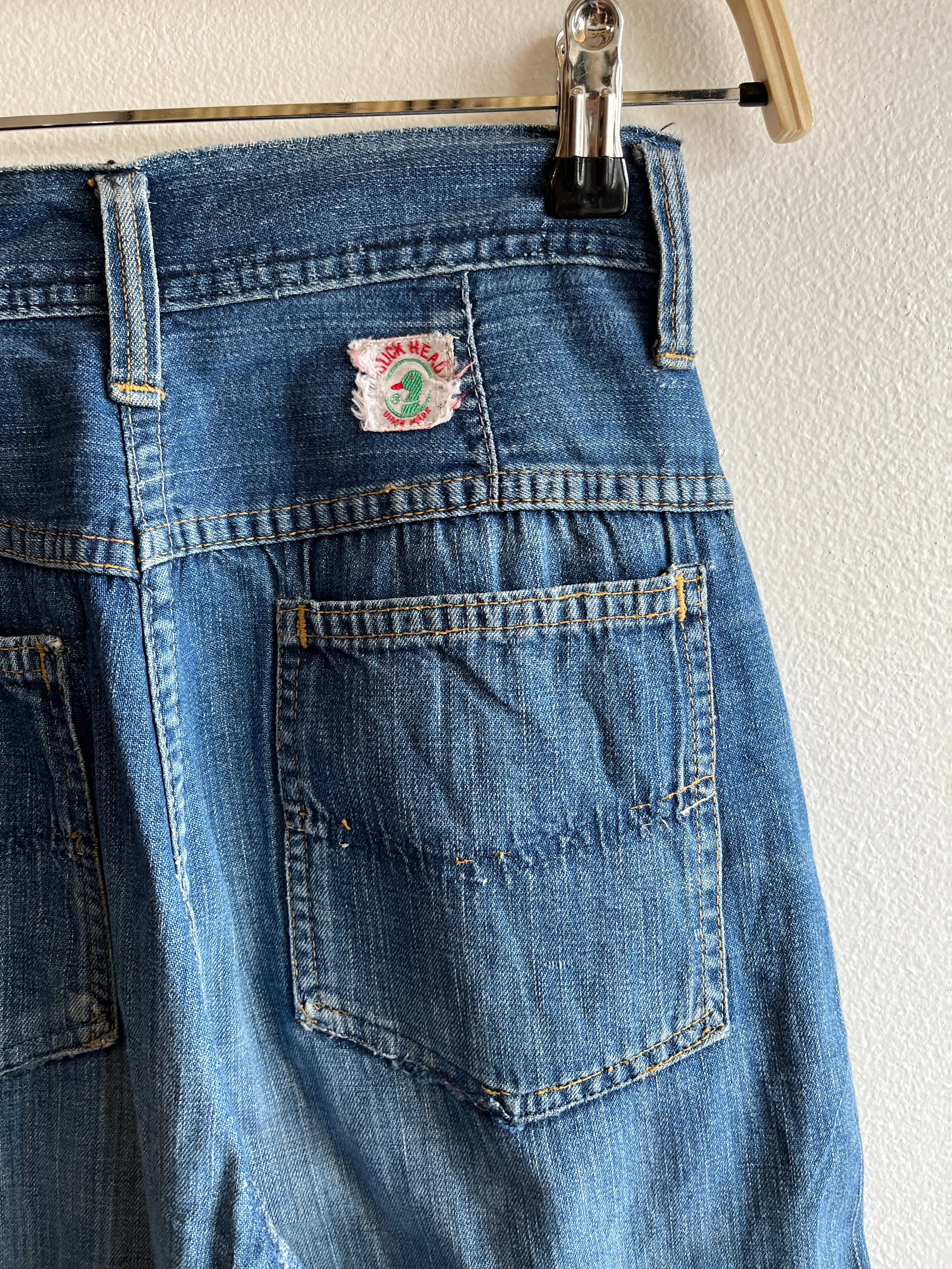 Vintage 1940/1950s Duck Head Denim Side-Zip Jeans