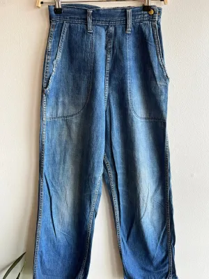 Vintage 1940/1950s Duck Head Denim Side-Zip Jeans