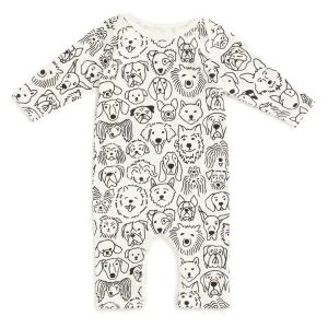 Winter Water Factory | Long Sleeve Romper in Dog Doodles