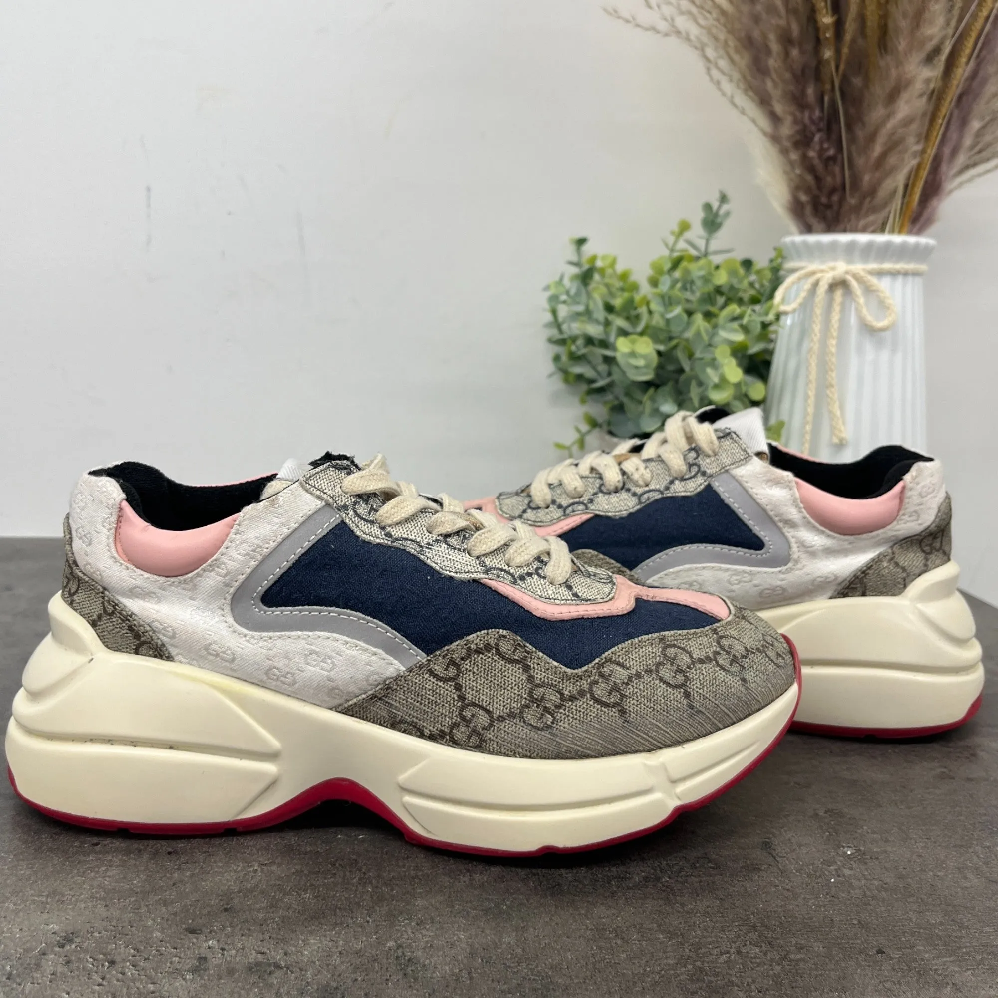 Women's Gg Rhyton Low Trainers Beige Size EU 35 / UK 2